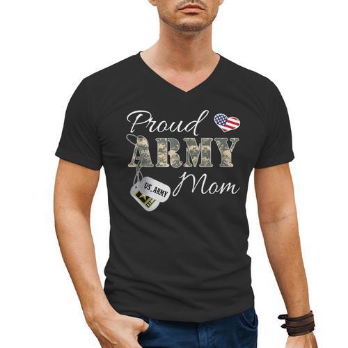 Proud Army Mom Army Graduation Military Mom T-Shirt Men's V-Neck T-Shirt - Best Gift Smart