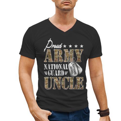 Proud Army National Guard Uncle National Guard Graduation Men's V-Neck T-Shirt - Best Gift Smart