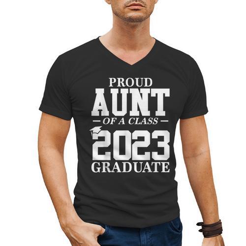 Proud Aunt Graduation Senior 23 Grad Class Of 2023 Men's V-Neck T-Shirt - Best Gift Smart