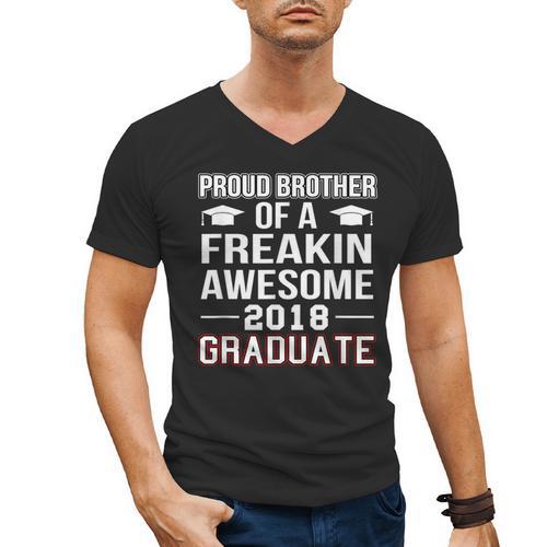 Proud Brother Of A 2018 Graduate Senior Graduation T Shirt Men's V-Neck T-Shirt - Best Gift Smart