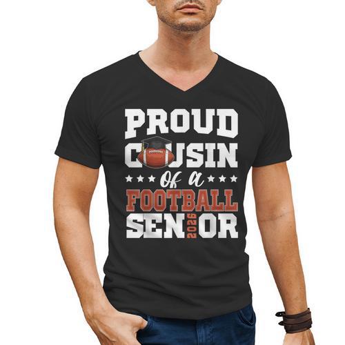 Proud Cousin Of a Football Senior 2026 Graduation Gifts Men's V-Neck T-Shirt - Best Gift Smart