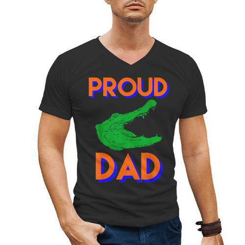 Proud Dad Of A Gator Unique Idea For Fathers Day Men's V-Neck T-Shirt - Father's Day Fun