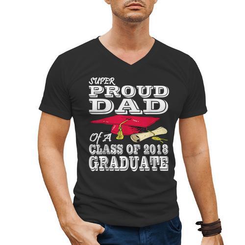 Proud Dad Graduation Shirt 2018 Graduate Tee Men's V-Neck T-Shirt - Best Gift Smart