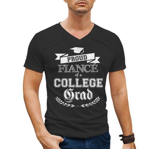 Proud Fiance Of College Grad 2019 Family Graduation Tee Men's V-Neck T-Shirt - Best Gift Smart