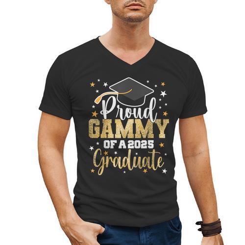 Proud Gammy Of A Class Of 2025 Graduate Senior Graduation Men's V-Neck T-Shirt - Best Gift Smart