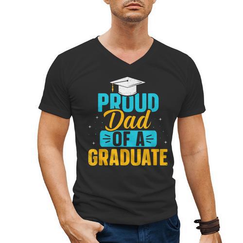 Proud Graduation Dad Father Of Graduates Men's V-Neck T-Shirt - Best Gift Smart