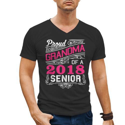 Proud Grandma Of a 2018 Senior Tshirt Graduation Men's V-Neck T-Shirt - Best Gift Smart