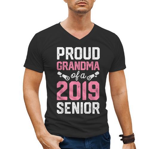 Proud Grandma Of A Class 2019 Senior T Shirt Graduation Men's V-Neck T-Shirt - Best Gift Smart