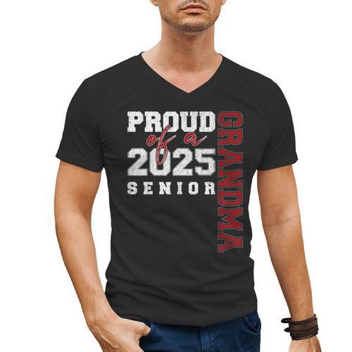 Proud Grandma Of A Class Of 2025 Senior Graduation 25 Men's V-Neck T-Shirt - Best Gift Smart