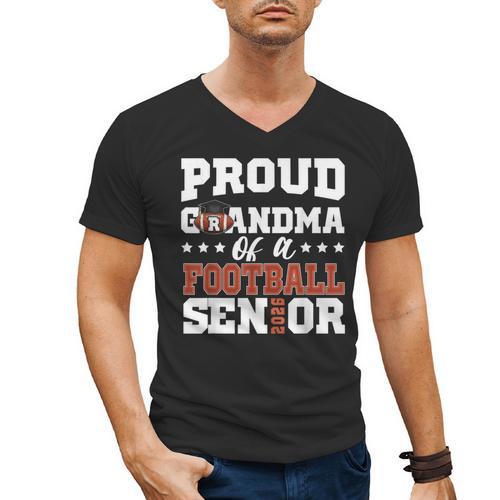 Proud Grandma Of a Football Senior 2026 Graduation Men's V-Neck T-Shirt - Best Gift Smart