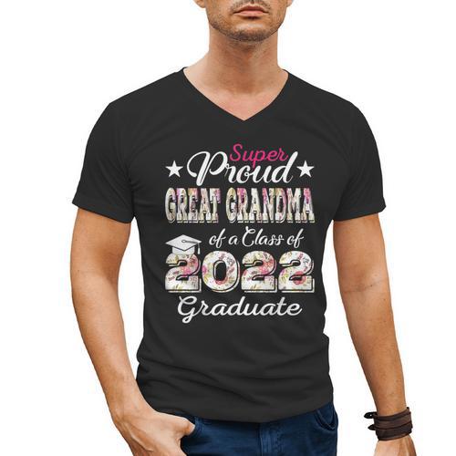 Proud Great Grandma Of 2022 Graduate Class 2022 Graduation Men's V-Neck T-Shirt - Best Gift Smart