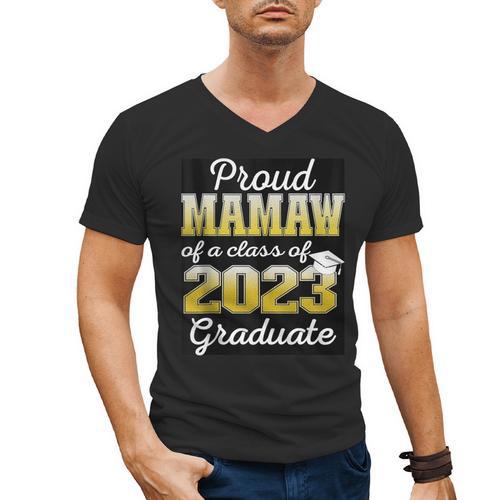 Proud Mamaw Of 2023 Graduate Class 2023 Graduation Family Men's V-Neck T-Shirt - Best Gift Smart