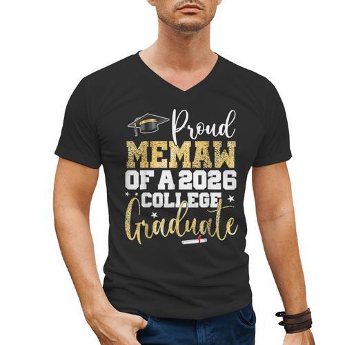 Proud Memaw Of 2026 Graduate College Graduation Men's V-Neck T-Shirt - Best Gift Smart