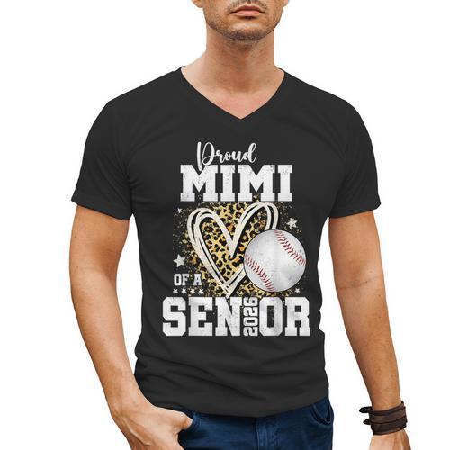 Proud Mimi Of A 2026 Senior Baseball Graduation Leopard Men's V-Neck T-Shirt - Best Gift Smart