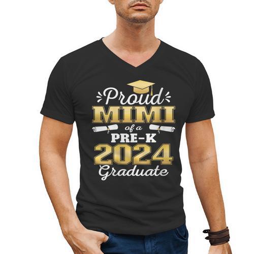 Proud Mimi Of Pre K School Graduate 2024 Graduation Mimi Men's V-Neck T-Shirt - Best Gift Smart