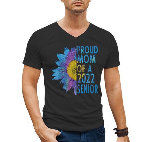 Proud Mom Of a 2022 Senior Shirt Graduation 2022 Women's Men's V-Neck T-Shirt - Best Gift Smart