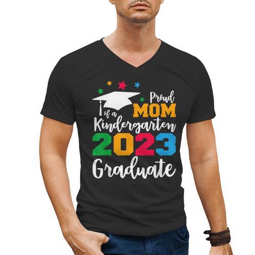 Proud Mom Of A 2023 Graduate Senior 2023 Graduation 23 Men's V-Neck T-Shirt - Best Gift Smart