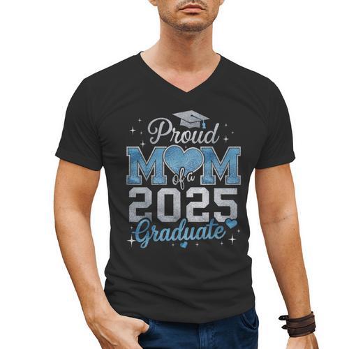 Proud Mom Of a 2025 Graduate For Class Of 2025 Graduation Men's V-Neck T-Shirt - Best Gift Smart