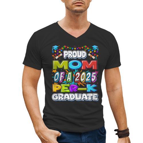 Proud MOM Of a 2025 PRE-K Graduate -Graduation Men's V-Neck T-Shirt - Best Gift Smart