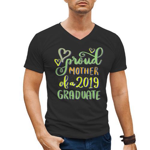 Proud Mother Of a 2019 Graduate Graduation T-Shirt Men's V-Neck T-Shirt - Best Gift Smart
