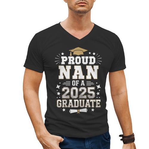 Proud Nan Of A Class Of 2025 Graduate Senior Graduation Men's V-Neck T-Shirt - Best Gift Smart