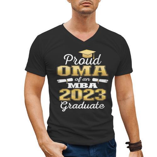 Proud OMA Of 2023 Class MBA Graduate Family Graduation Men's V-Neck T-Shirt - Best Gift Smart