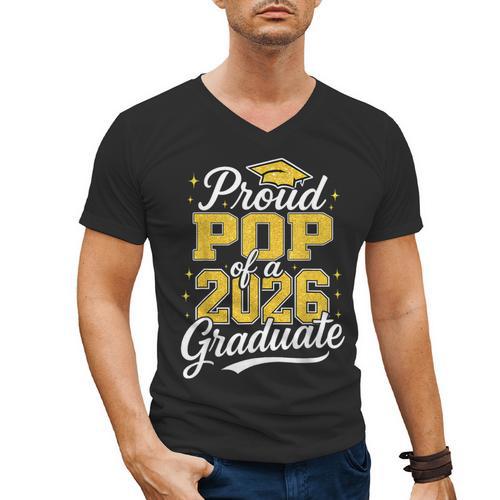 Proud Pop Of A 2026 Graduate Class Of 2026 Graduation Men's V-Neck T-Shirt - Best Gift Smart