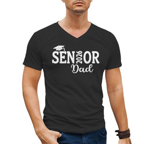 Proud Senior Dad 2026 Senior 2026 Dad Class Of 2026 Father Men's V-Neck T-Shirt - Father's Day Fun
