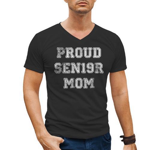 Proud Senior Mom 2019 High School Graduation Shirt Mom Tee Men's V-Neck T-Shirt - Best Gift Smart