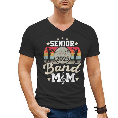 Proud Senior Mom Marching Band Mom Class Of 2025 Graduation Men's V-Neck T-Shirt - Best Gift Smart