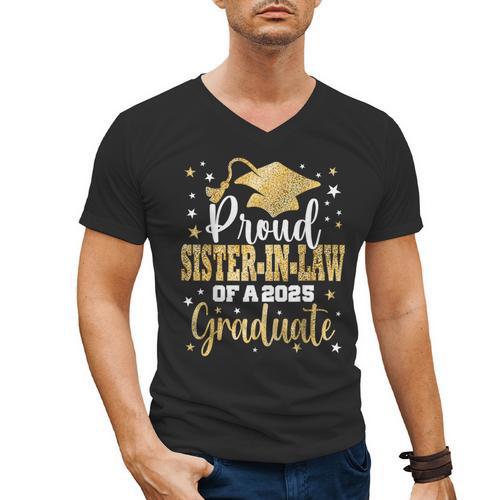 Proud Sister-In-Law Of Class 2025 Graduate Senior Graduation Men's V-Neck T-Shirt - Best Gift Smart