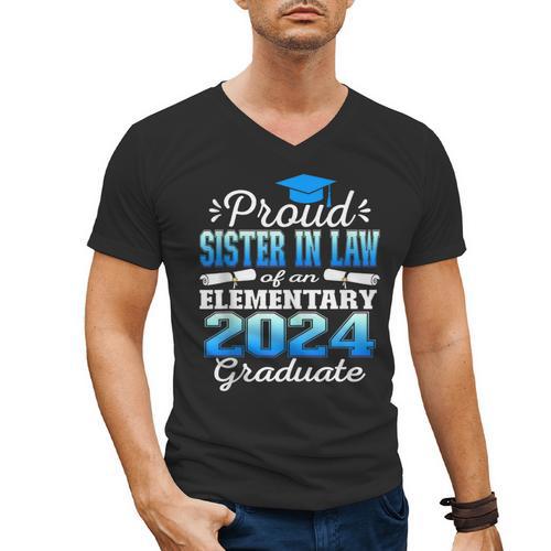 Proud Sister In Law Of 5th Grade Graduate 2024 Graduation Men's V-Neck T-Shirt - Best Gift Smart