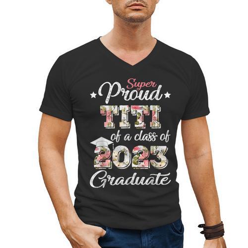 Proud Titi Of a 2023 Graduate Class Of 2023 Graduation Men's V-Neck T-Shirt - Best Gift Smart