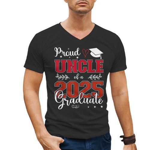 Proud Uncle Of a Class Of 2025 Graduate For Graduation Men's V-Neck T-Shirt - Best Gift Smart