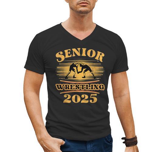 Proud Wrestler Graduation Apparel For Supporters And Seniors Men's V-Neck T-Shirt - Best Gift Smart