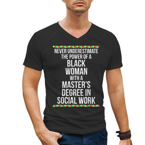 Queen MSW Social Work Masters Graduation Men's V-Neck T-Shirt - Best Gift Smart