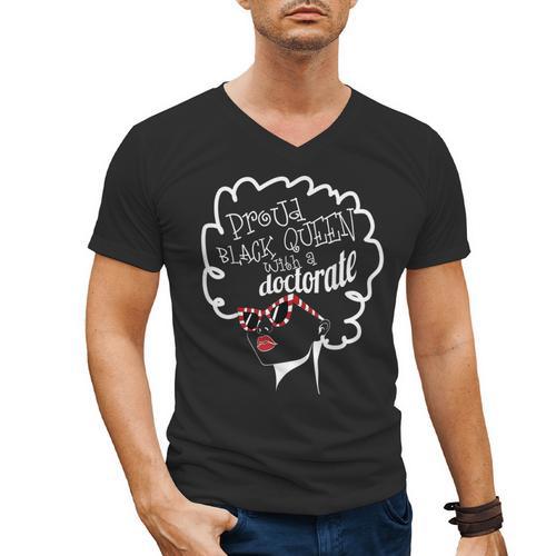 Queen PhD Doctorate Degree Graduation PsyD EdD Men's V-Neck T-Shirt - Best Gift Smart