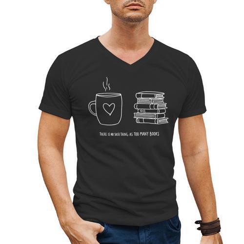 There Is No Such Thing As Too Many Books Bibliophile Men's V-Neck T-Shirt - Bookorys