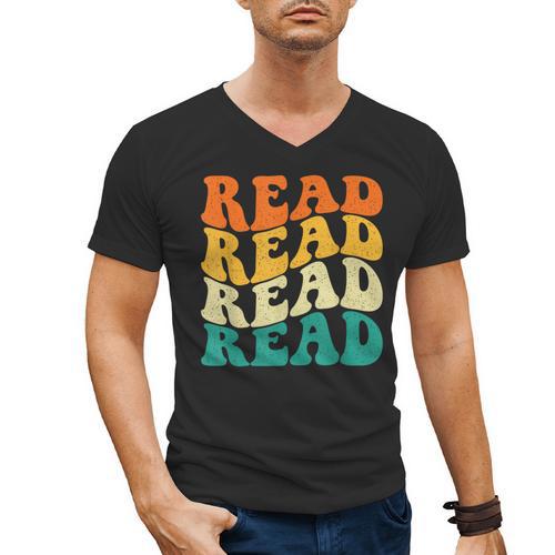 Read Read Read Read Book Lover Reading Bookworm Reader Men's V-Neck T-Shirt - Bookorys