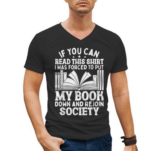 If You Can Read This For Book Lovers Reading Men's V-Neck T-Shirt - Bookorys