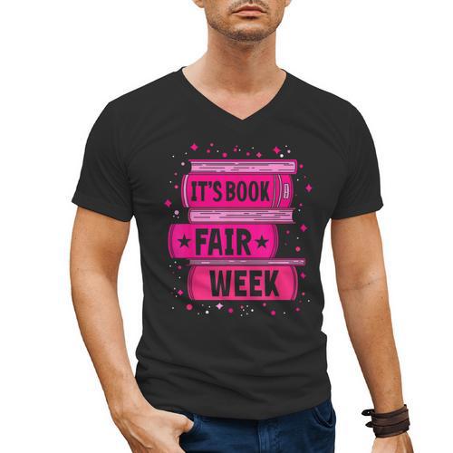 Reading Books Its Book Fair Week Men's V-Neck T-Shirt - Bookorys UK