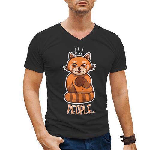 Red Panda Introvert For Red Pandas Fan Men's V-Neck T-Shirt - Raresse