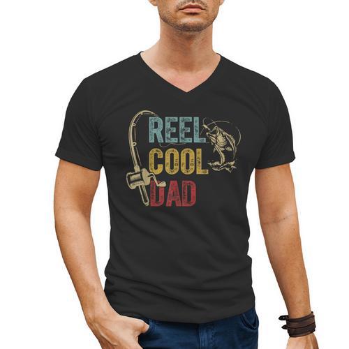 Reel Cool Dad Fishing Shirt Father's Day Fisherman Men's V-Neck T-Shirt - Father's Day Fun
