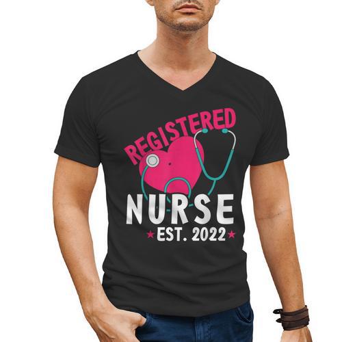 Registered Nurse Est 2022 Nursing Student RN Fun Graduation Men's V-Neck T-Shirt - Best Gift Smart