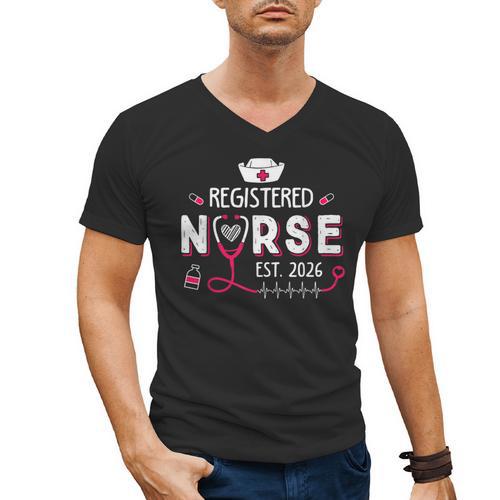 Registered Nurse Est 2026 Nursing Student RN Graduation Men's V-Neck T-Shirt - Best Gift Smart