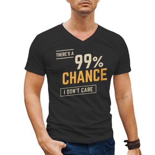There's A 99 Chance I Don't Care Introvert Humor Men's V-Neck T-Shirt - Raresse