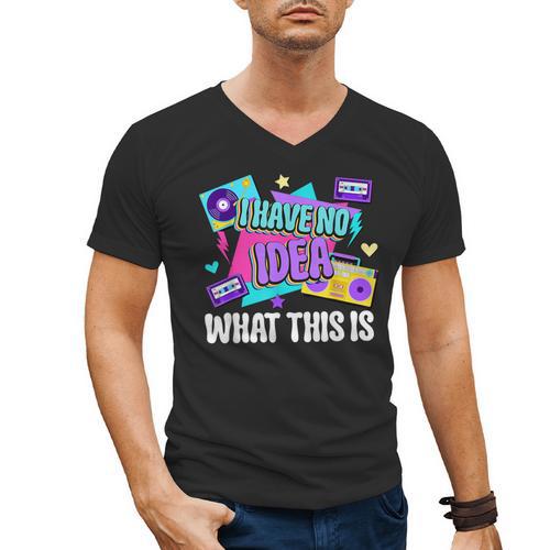 Retro 80s Style 90s Pop Fashion Nostalgia Eighties Music Men's V-Neck T-Shirt - Figerry