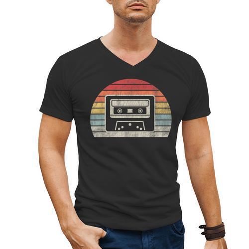 Retro Cassette Tape 80s 90s Nostalgia Men's V-Neck T-Shirt - Figerry