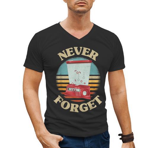 Retro Gaming Never Forget Nostalgia Vintage Men's V-Neck T-Shirt - Figerry