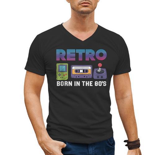 Retro Gaming Nostalgia Tee Perfect For Vintage Lovers Men's V-Neck T-Shirt - Figerry
